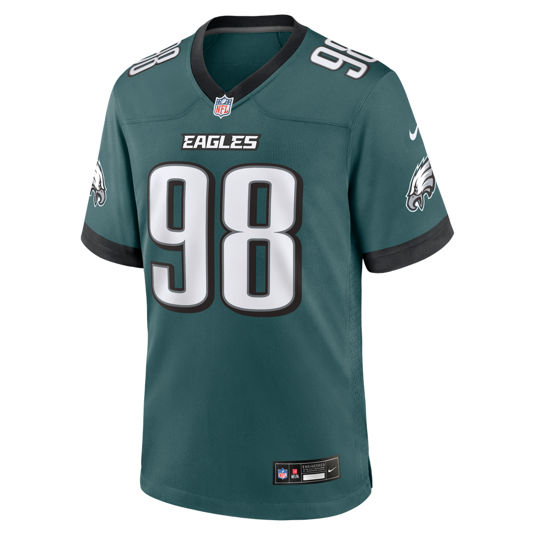 Philadelphia Eagles Jalen Carter Nike Midnight Green Game Jersey