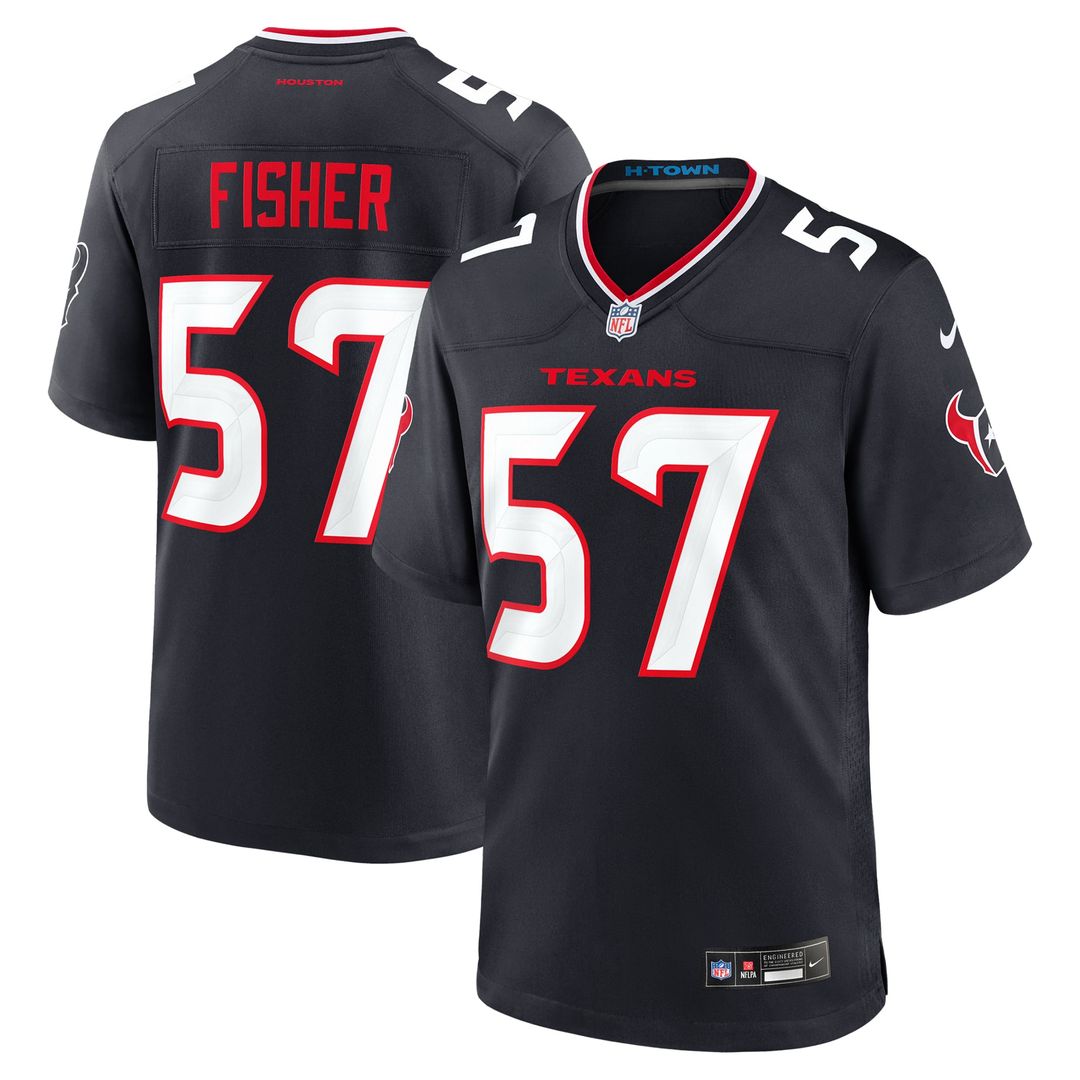 Houston Texans Blake Fisher Nike Navy Game Jersey