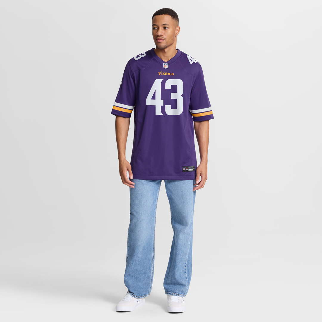 Minnesota Vikings Andrew Van Ginkel Nike Purple Game Jersey