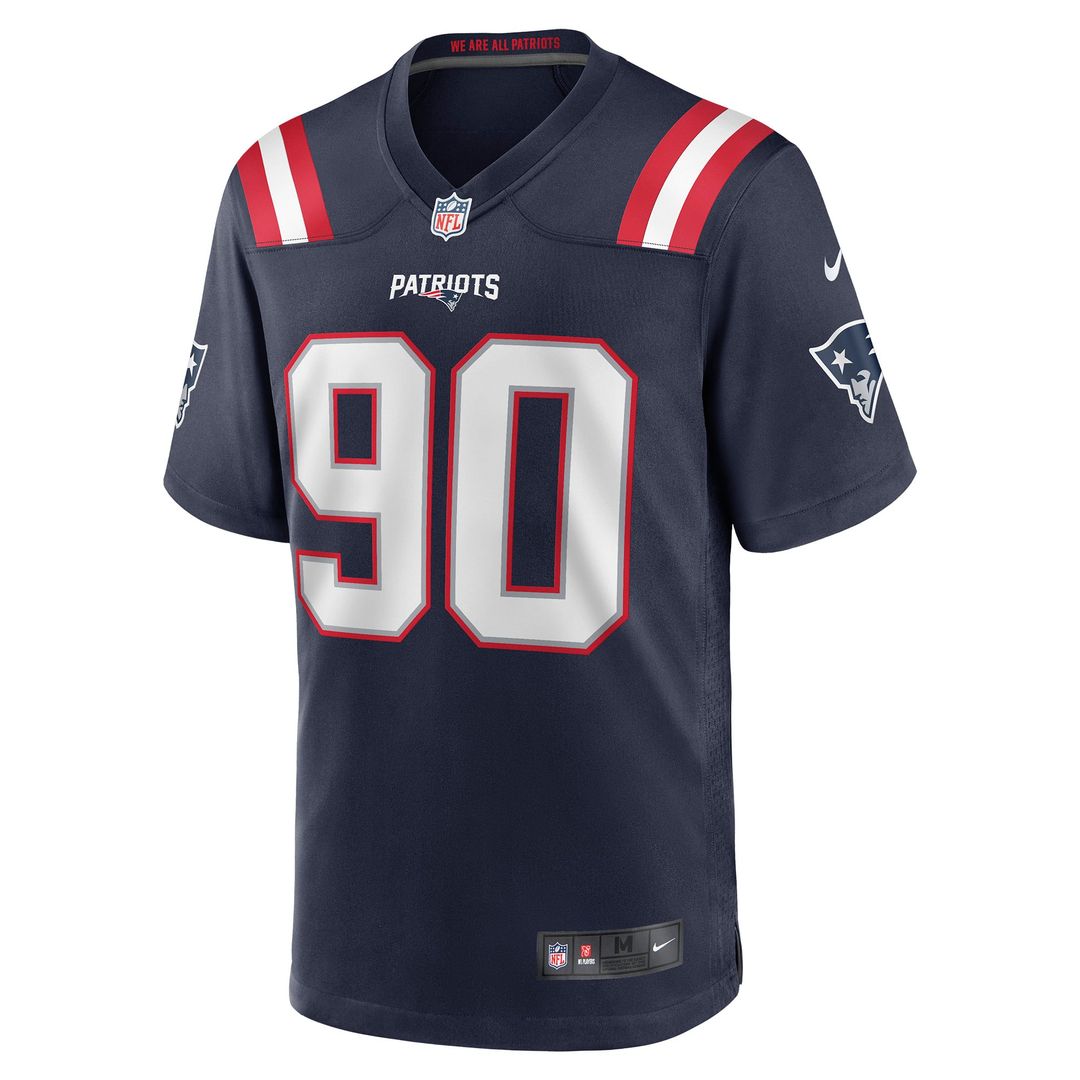 New England Patriots Christian Barmore Nike Navy Game Jersey