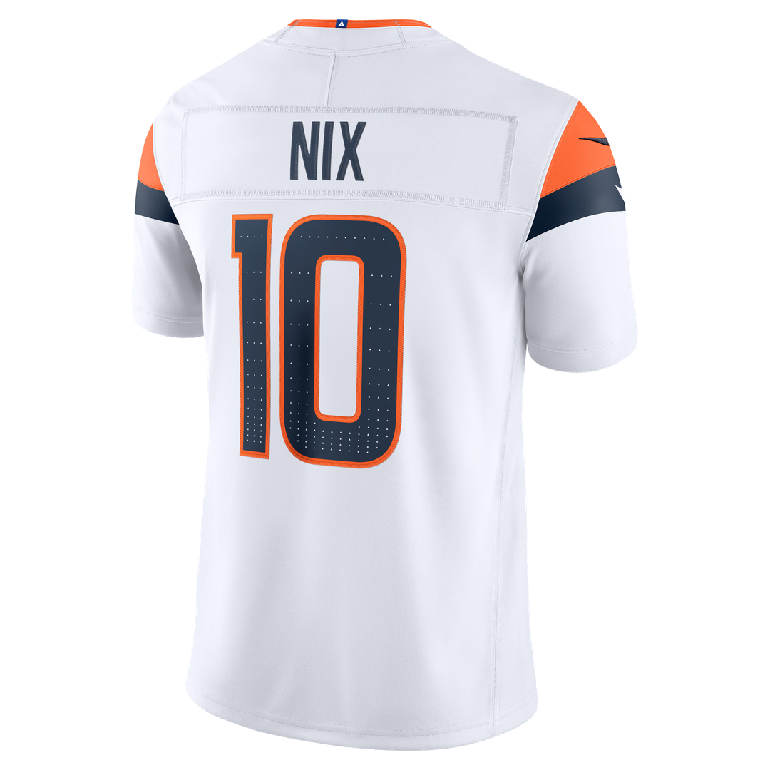 Denver Broncos Bo Nix Nike White Vapor FUSE Stitched Limited Jersey