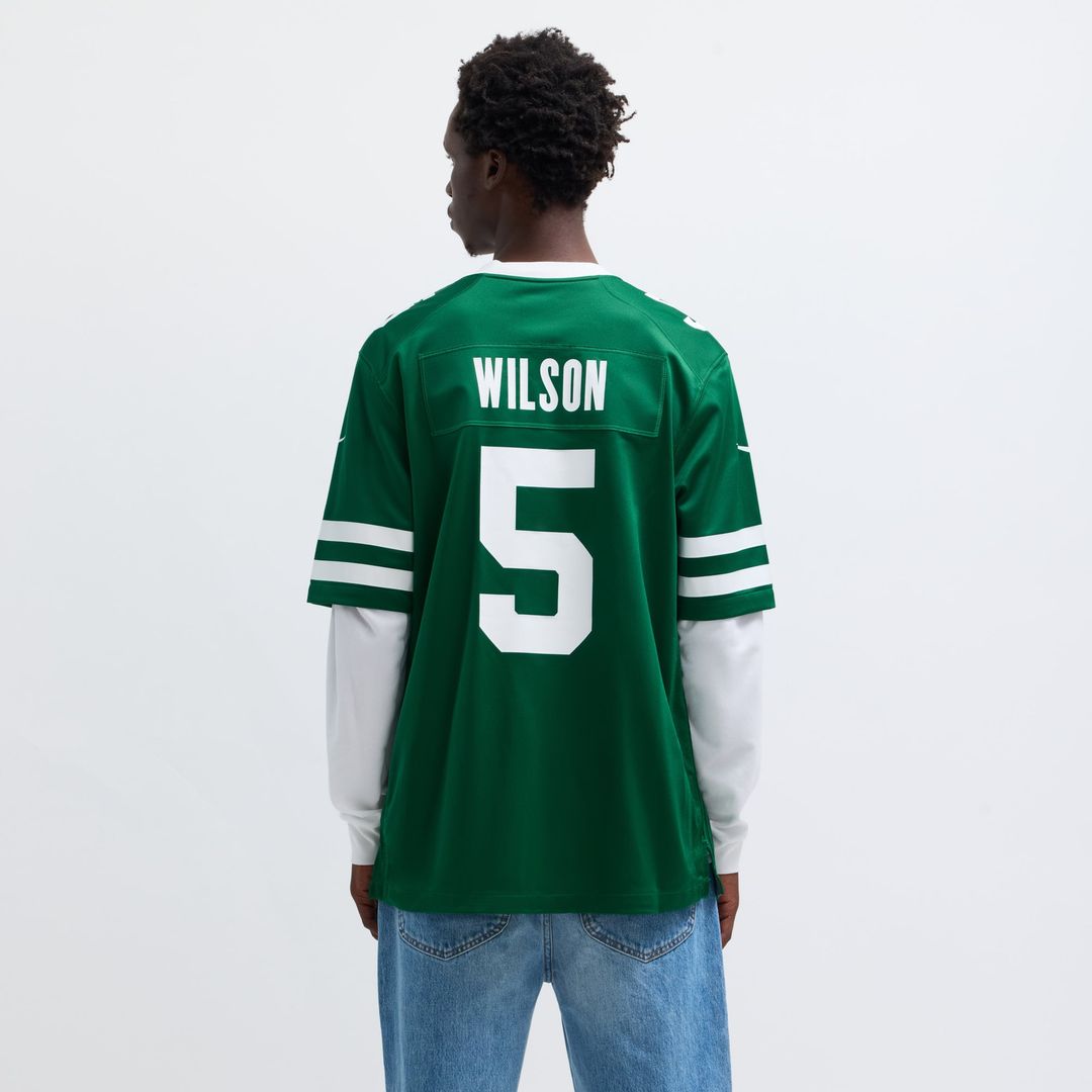 New York Jets Garrett Wilson Nike Legacy Black Alternate Game Jersey