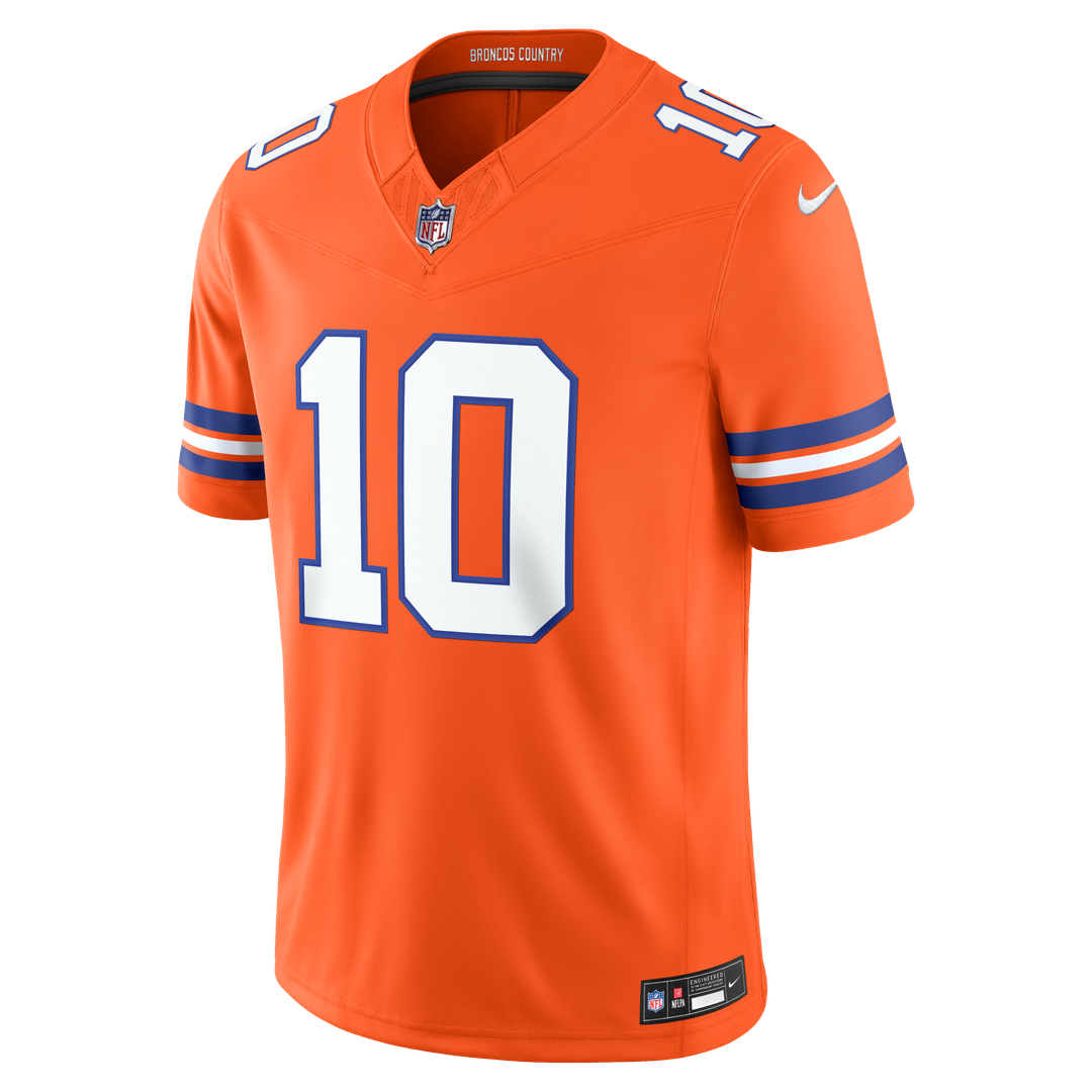 Denver Broncos Bo Nix Nike White Vapor FUSE Stitched Limited Jersey