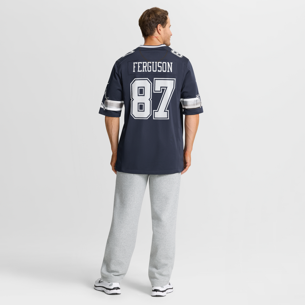 Dallas Cowboys Jake Ferguson Nike Navy Game Jersey