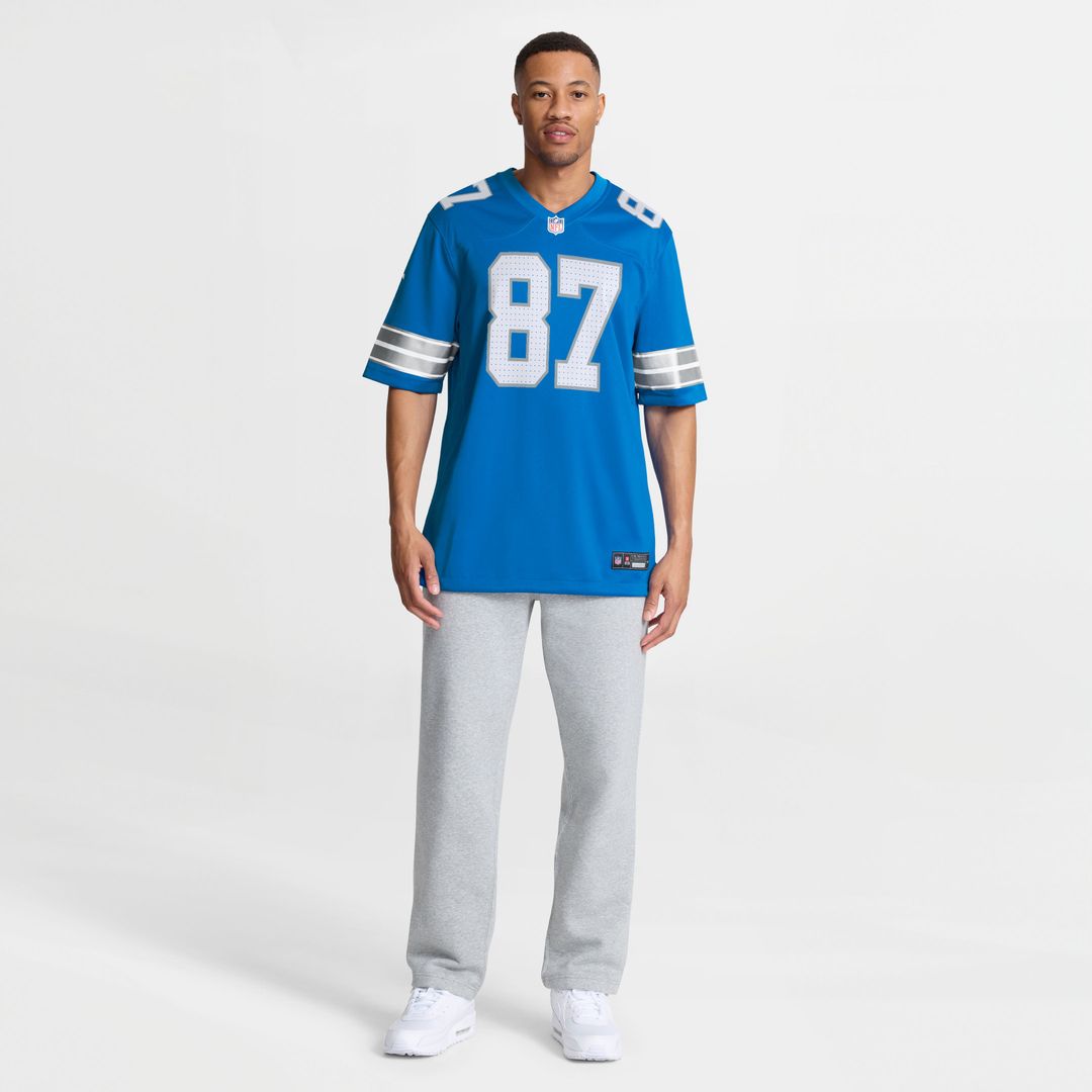 Detroit Lions Sam LaPorta Nike White White Game Jersey