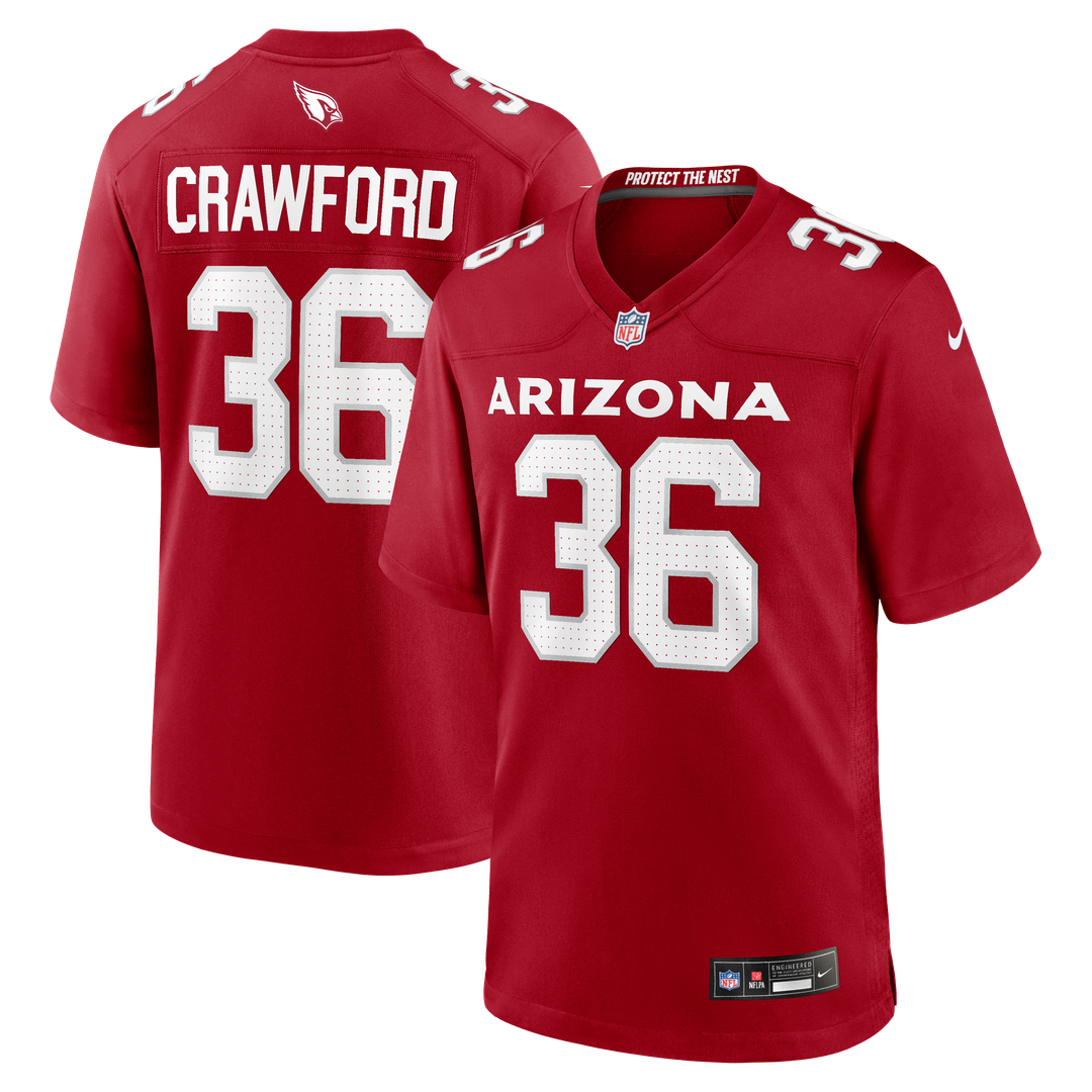 Arizona Cardinals Kitan Crawford Nike Cardinal Game Jersey