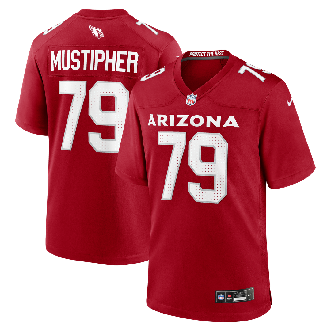 Arizona Cardinals PJ Mustipher Nike Cardinal Game Jersey