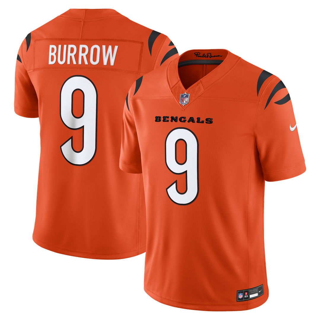 Cincinnati Bengals Joe Burrow Nike Orange Alternate Vapor FUSE Stitched Limited Jersey