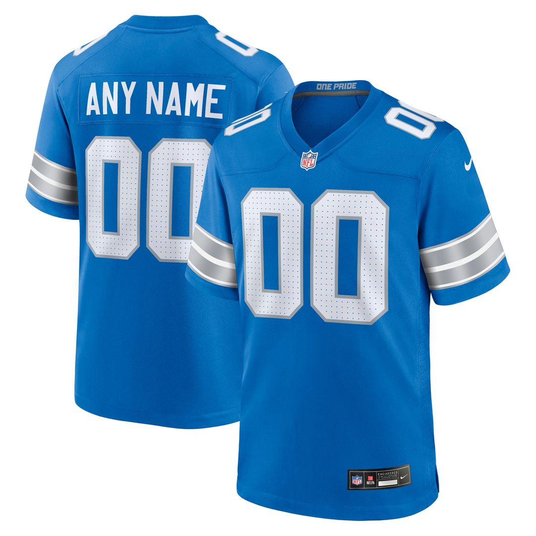 Detroit Lions Nike Blue Custom Jersey