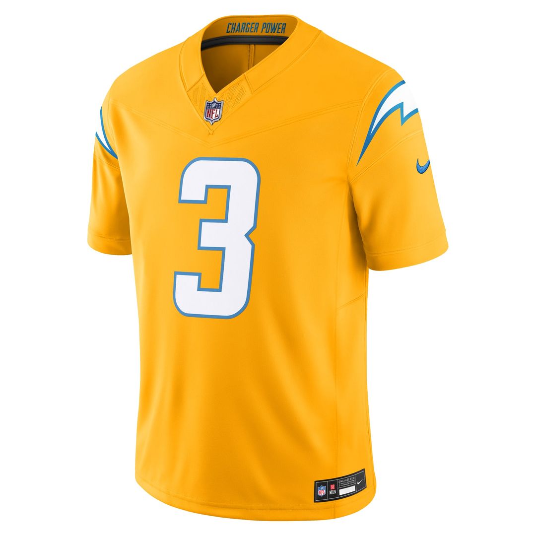 Los Angeles Chargers Derwin James Jr. Nike Gold Alternate Charger Power Vapor FUSE Limited Jersey